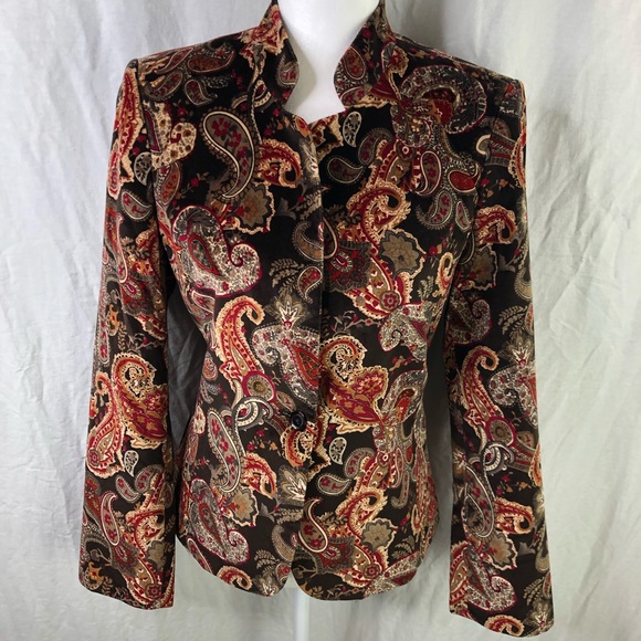 Talbots Jackets & Blazers - Talbots Womens 4 Paisley Velvet Blazer Im EUC